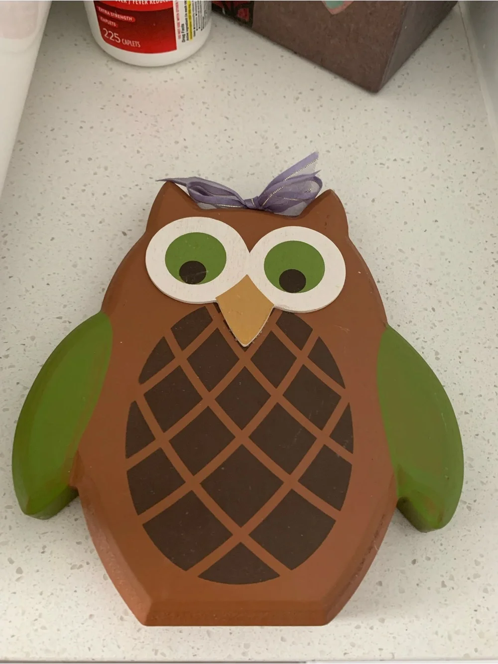 Decorative Brown and Green Owl Wall Accent